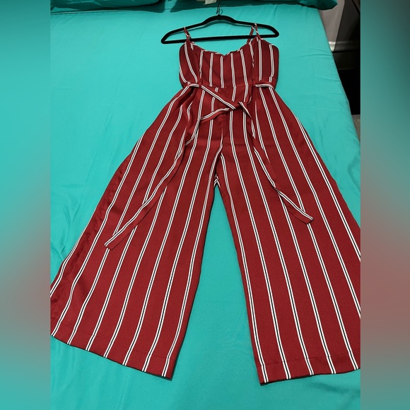Forever 21 Red and White V Neck Jumpsuit - Picture 7 of 10